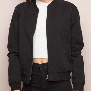 Brandy Melville Black Bomber Jacket